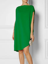 Summer Urban Solid Color Short Sleeves Mini Dress